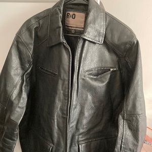 Black leather jacket
